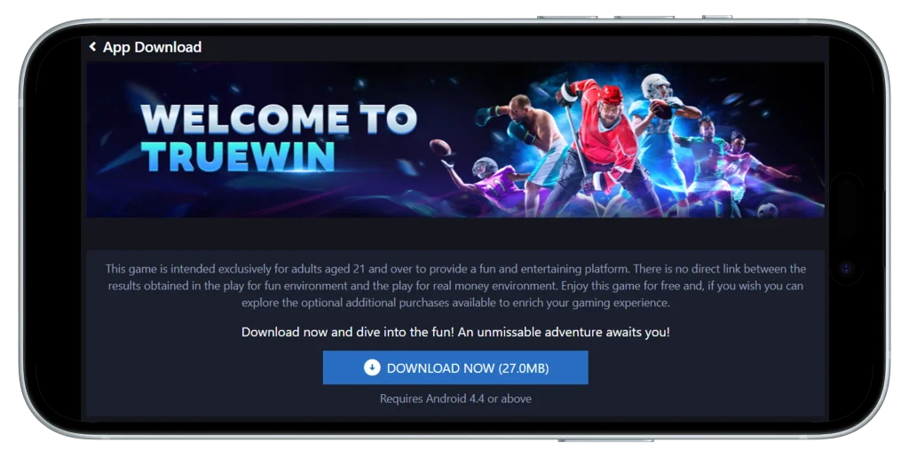 TrueWin Android mobile app